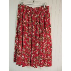 Vintage Susan Bristol skirt red floral sz small